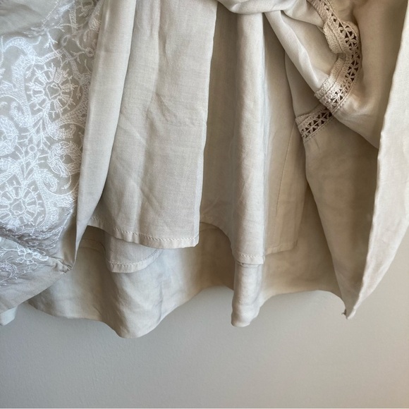 Flannel Babydoll A-Line Nuetral Lace Mini  Tank Dress S - Picture 5 of 11